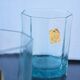 Mid Century Italy Frangar Non Flectar Whiskey Set of Blue Glasses With Ice Bucket and Fork Tongs