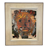 Modern Multicolored Painting, 2022, Acrylic on Wood, Framed