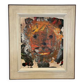 Modern Multicolored Painting, 2022, Acrylic on Wood, Framed