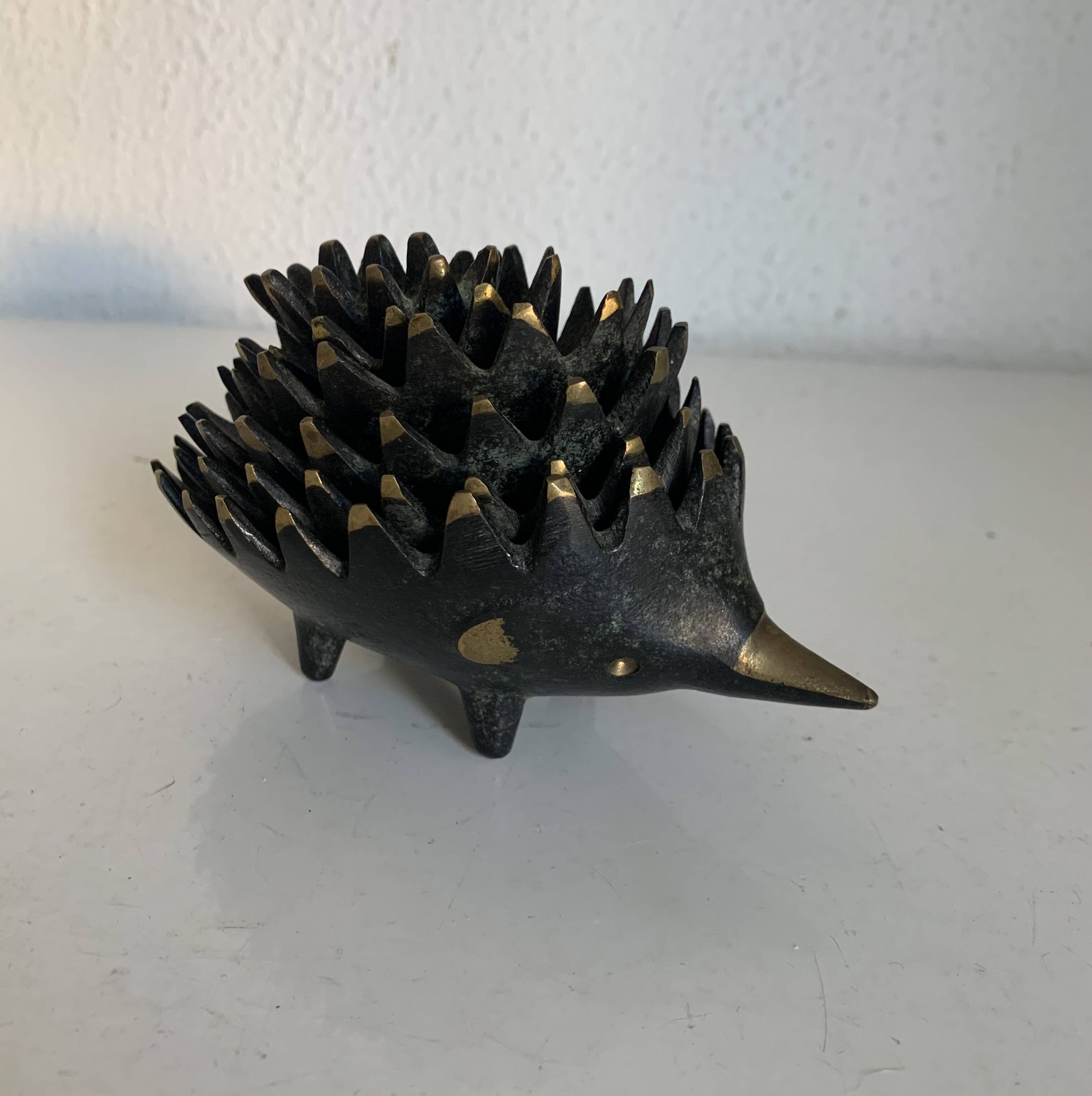 Vintage 1950s hedgehog ashtrays by Walter Bosse for Hertha Baller