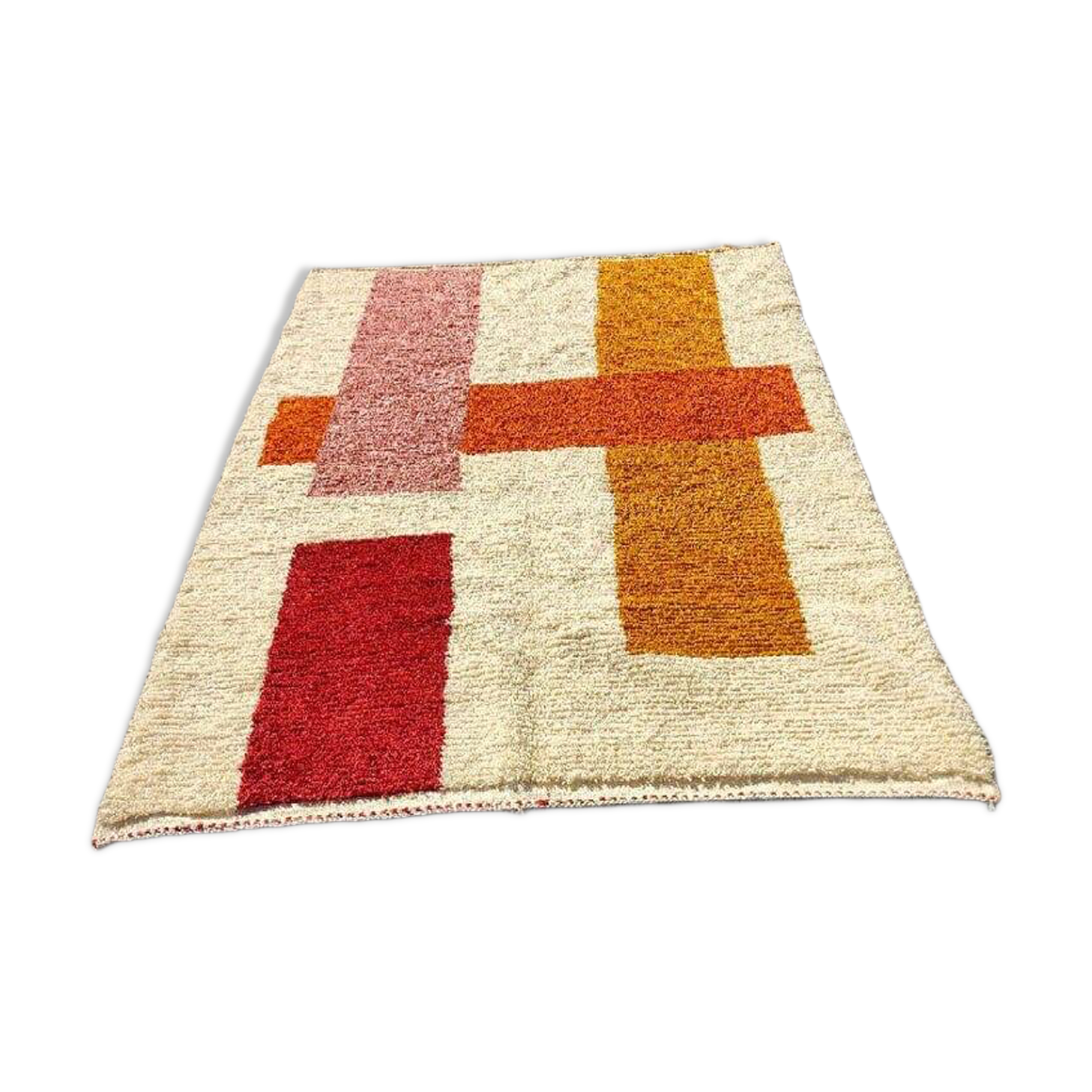 Beni Mrirt rug in pure wool, handwoven using traditional methods, size 100 x 200 cm