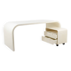 Desk and its cardboard box in white lacquered plywood. 1970s.