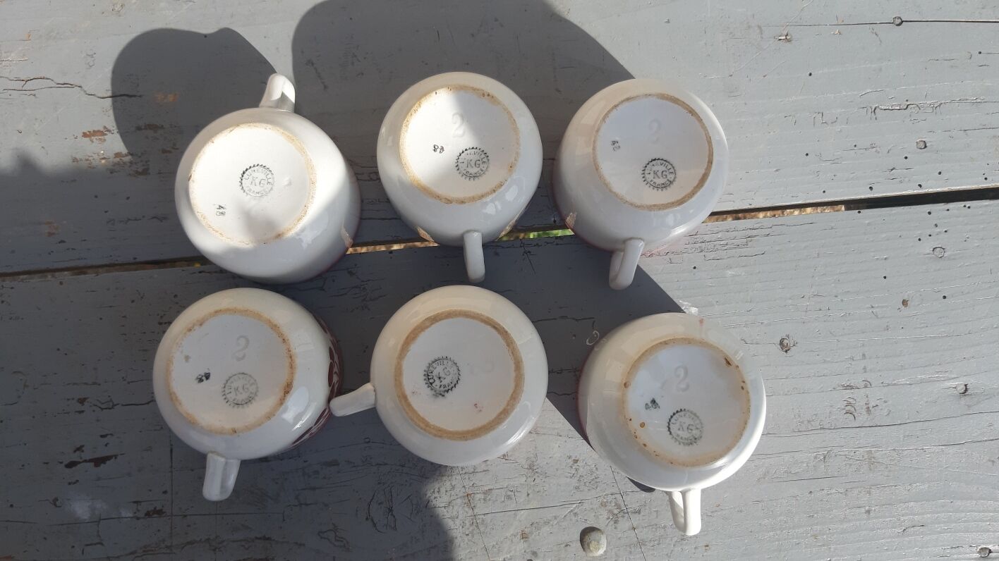 Tasses vintage luneville