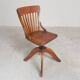 Oak office chair, workshop chair, adjustable height, 1930s