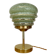 Vintage art deco globe table lamp in green and gold Clichy glass