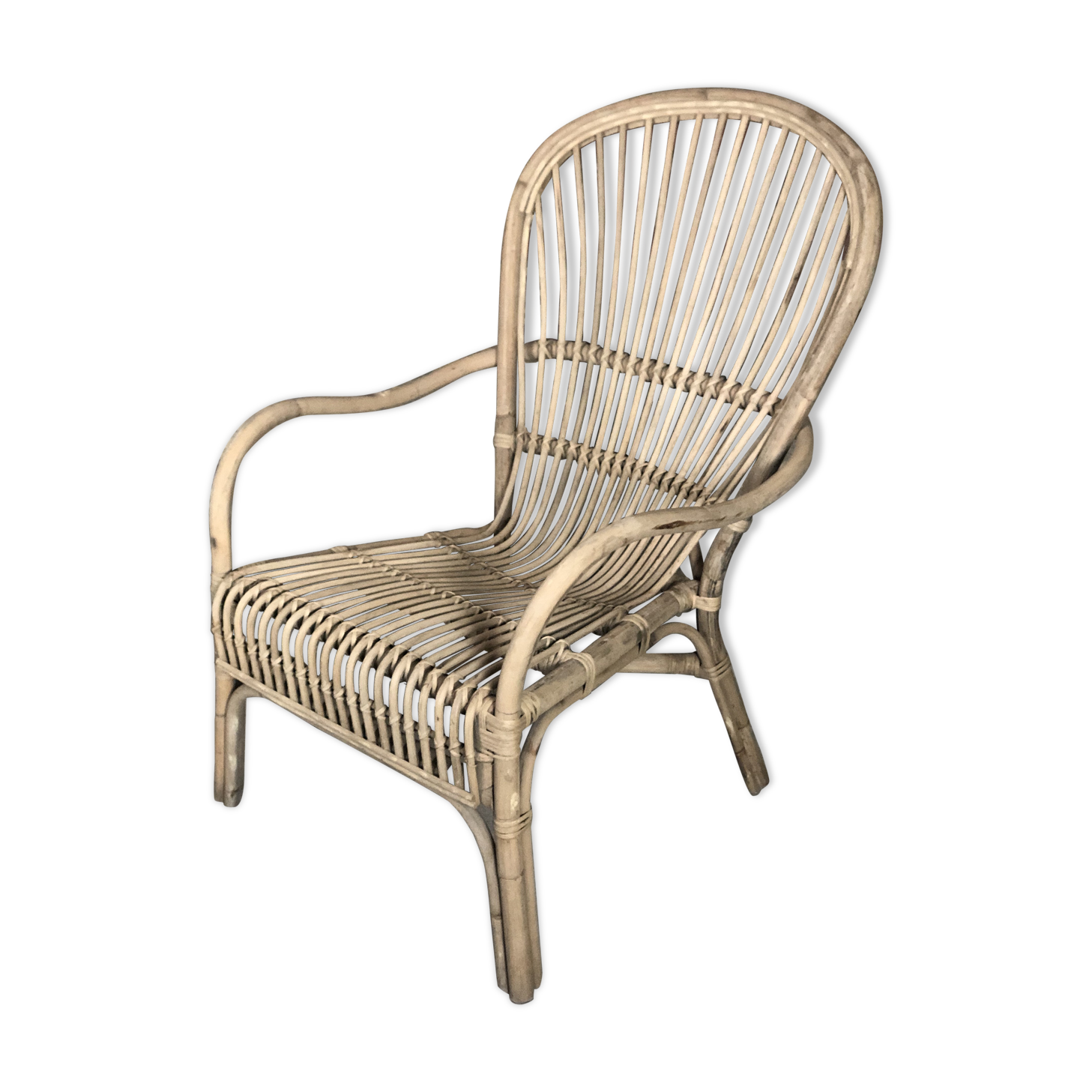 Fauteuil en rotin vintage