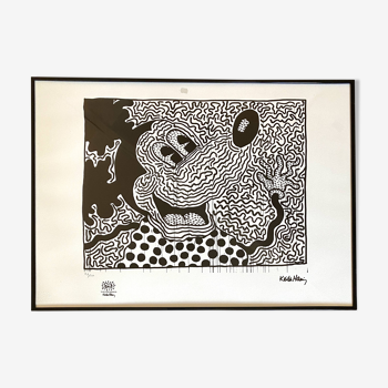 Original lithograph - Keith Haring - Untitled from 1982 (Mickey) - numbered + dry stamp