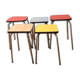 Serie de 5 tabourets vintage en formica