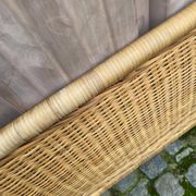 Scandinavian bed foot in bamboo, rattan, and wicker 1990 140cm