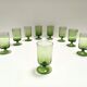 Set of Nine Green Hand-Blown Glass Drinking Glasses, Empoli, Italy