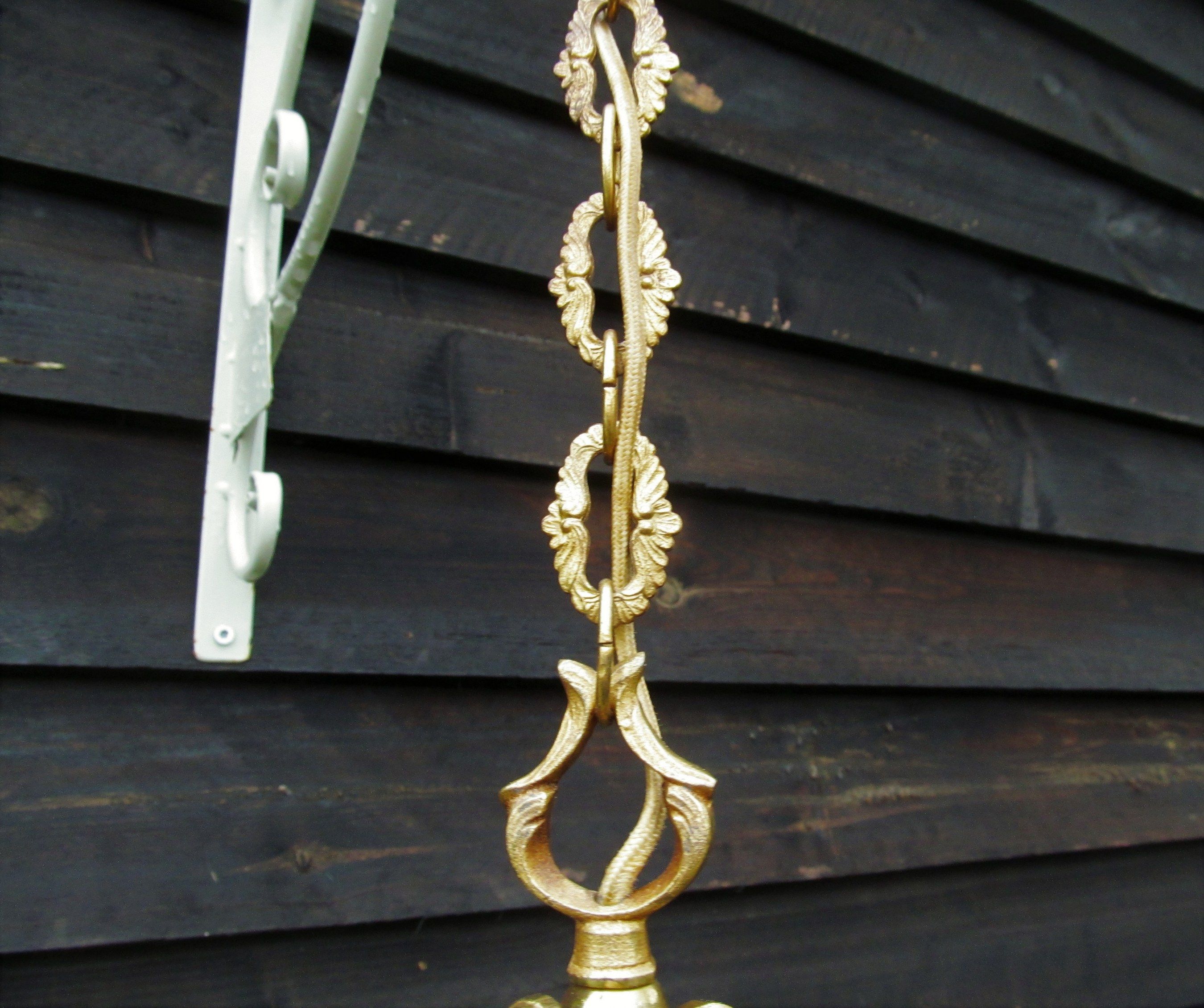 Birdcage chandelier in Bronze with 3 arms nice long chain French vintage