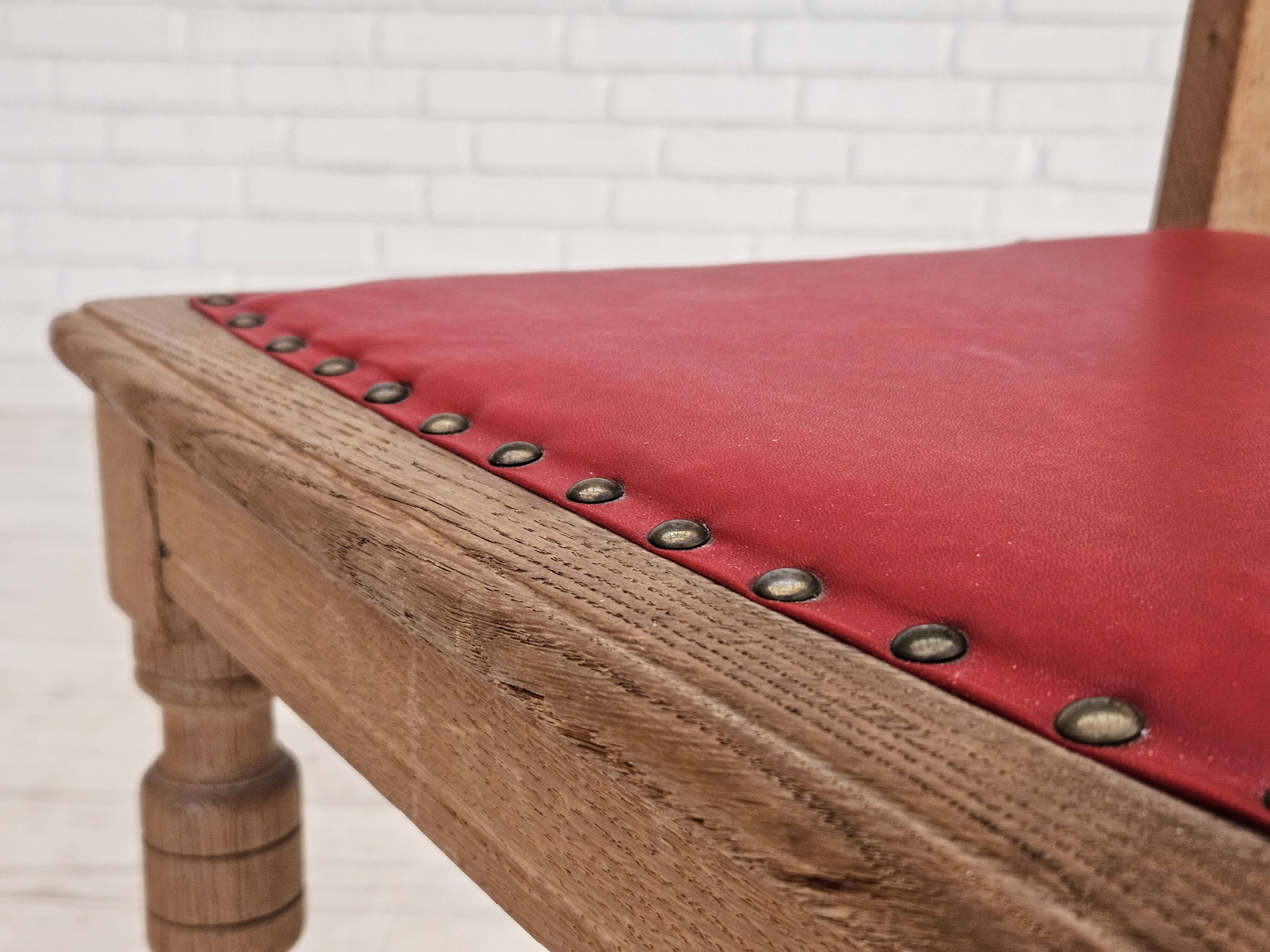 1950s, set 2 pcs of Danish dinning chairs, original good condition, oak wood.