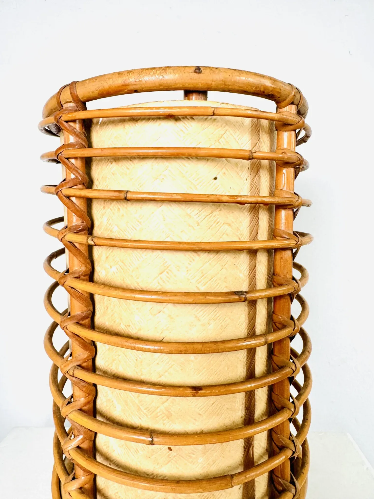 Louis Sognot Bamboo And Parchement Table Lamp, France, 1960S