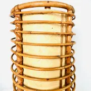 Louis Sognot Bamboo And Parchement Table Lamp, France, 1960S