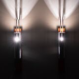 Vintage France Stainless Steel Tube wall lamps 1970s