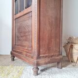 Old glass-fronted library in solid wood