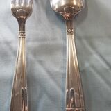 Silver metal spoon and fork box