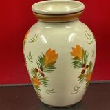 Quimper earthenware vase with floral decoration 19 cm