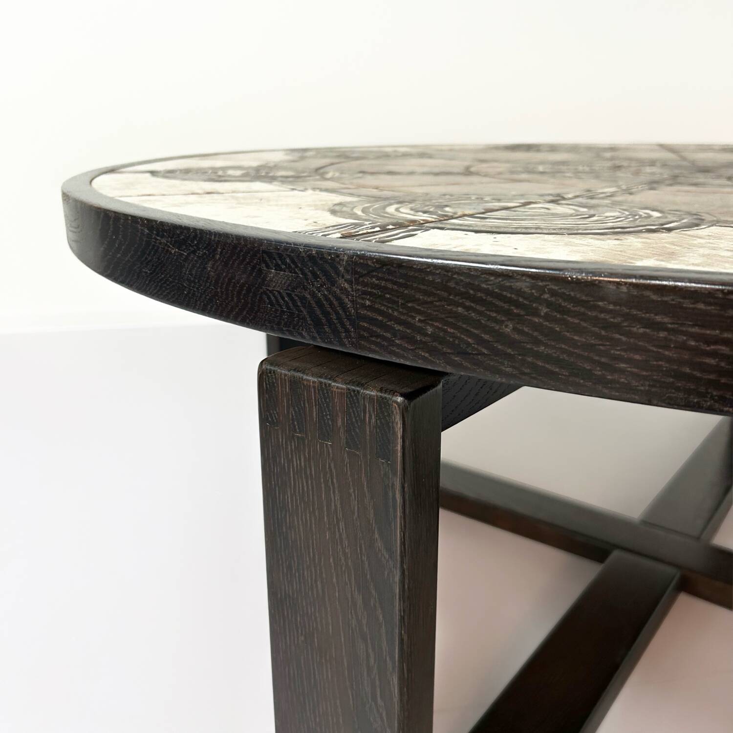 Brutalist coffee table by ox art for trioh, 1970s | danish, handmade