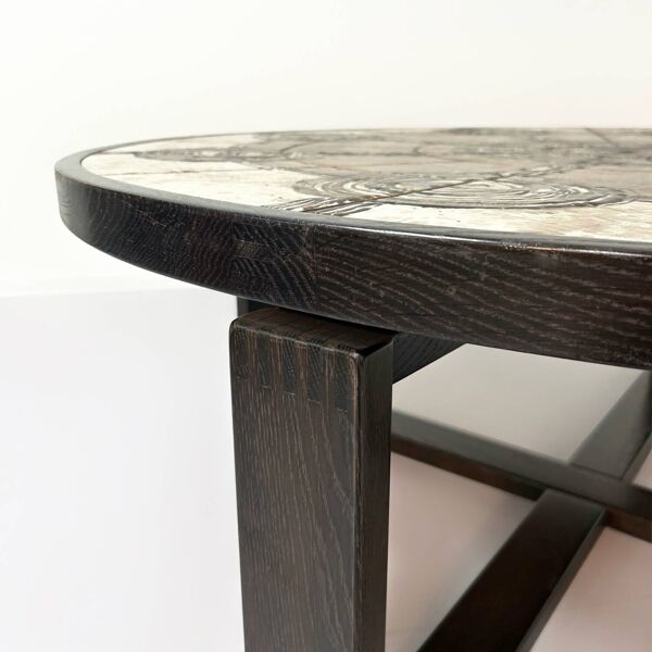 Table basse brutaliste par ox art pour trioh, années 1970   danoise, fabriquée à la main