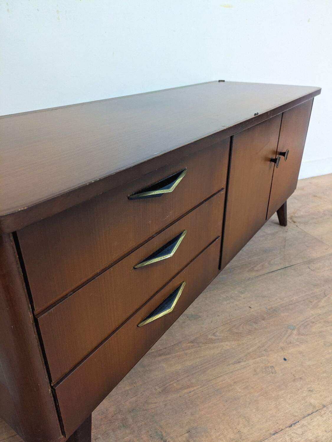 Enfilade vintage en bois meuble télé tv hifi