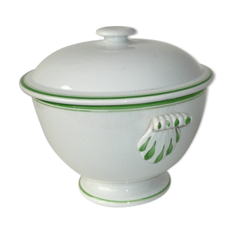 Former covered pot or small tureen Sarreguemines 1900