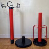 Coat rack in orange lacquered metal published by Seccose, 80s