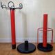 Coat rack in orange lacquered metal published by Seccose, 80s