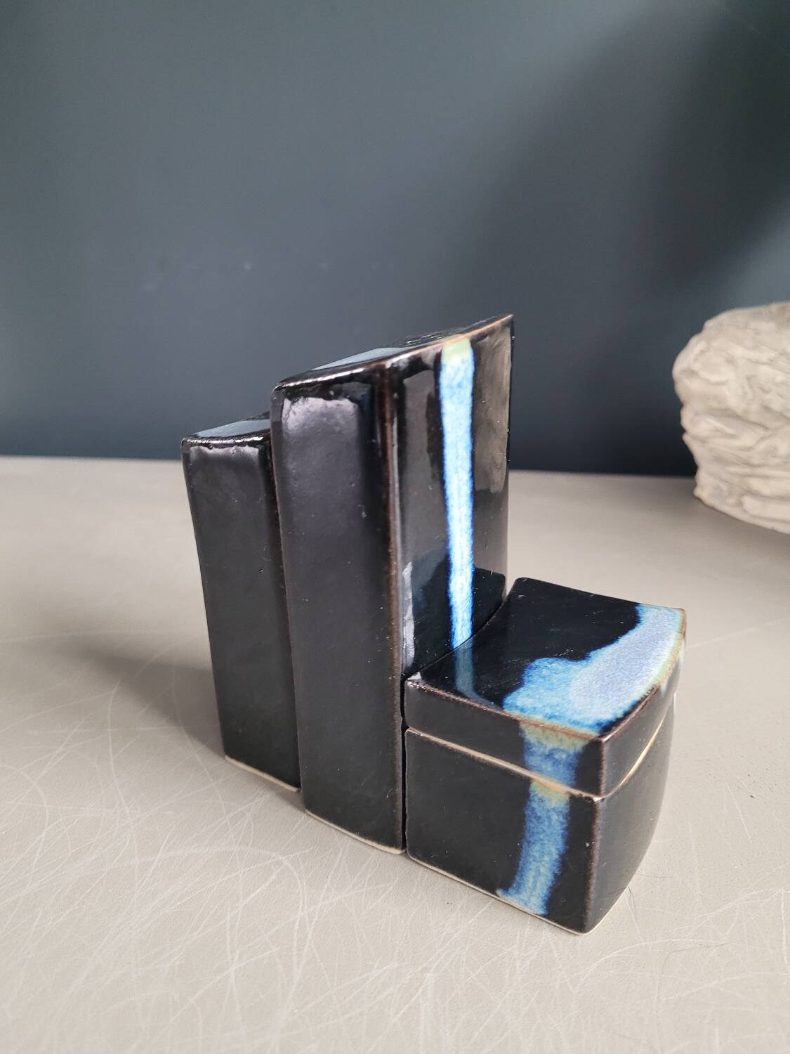 Vintage ceramic salt pepper mustard set