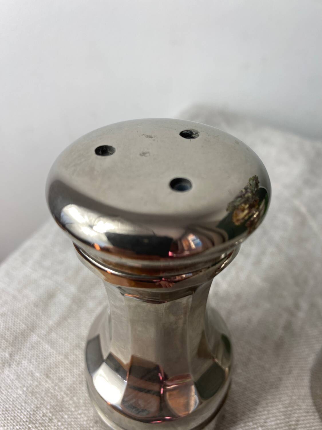 Silver-plated salt and pepper shakers