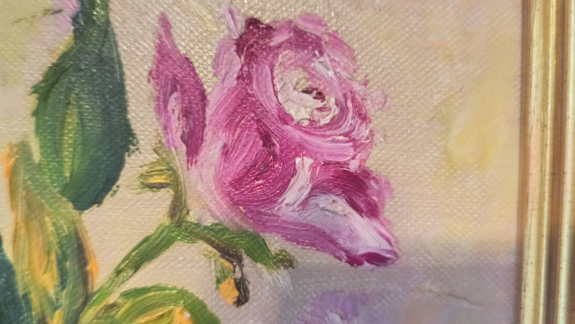 Tableau floral huile signé