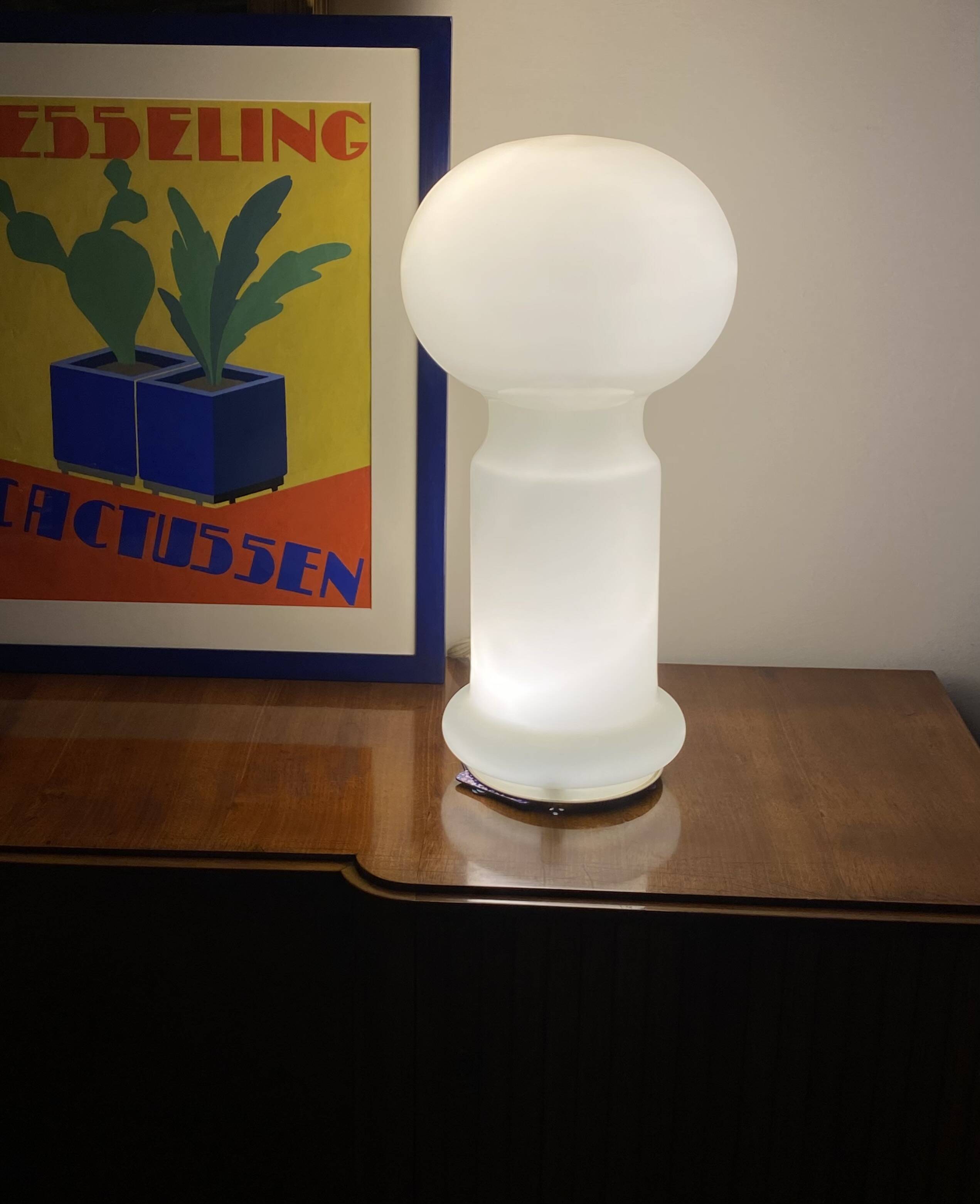 Space Age rare monumental Murano glass table lamp, Vistosi, 1960s