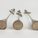 Set of three 1970s design candlesticks