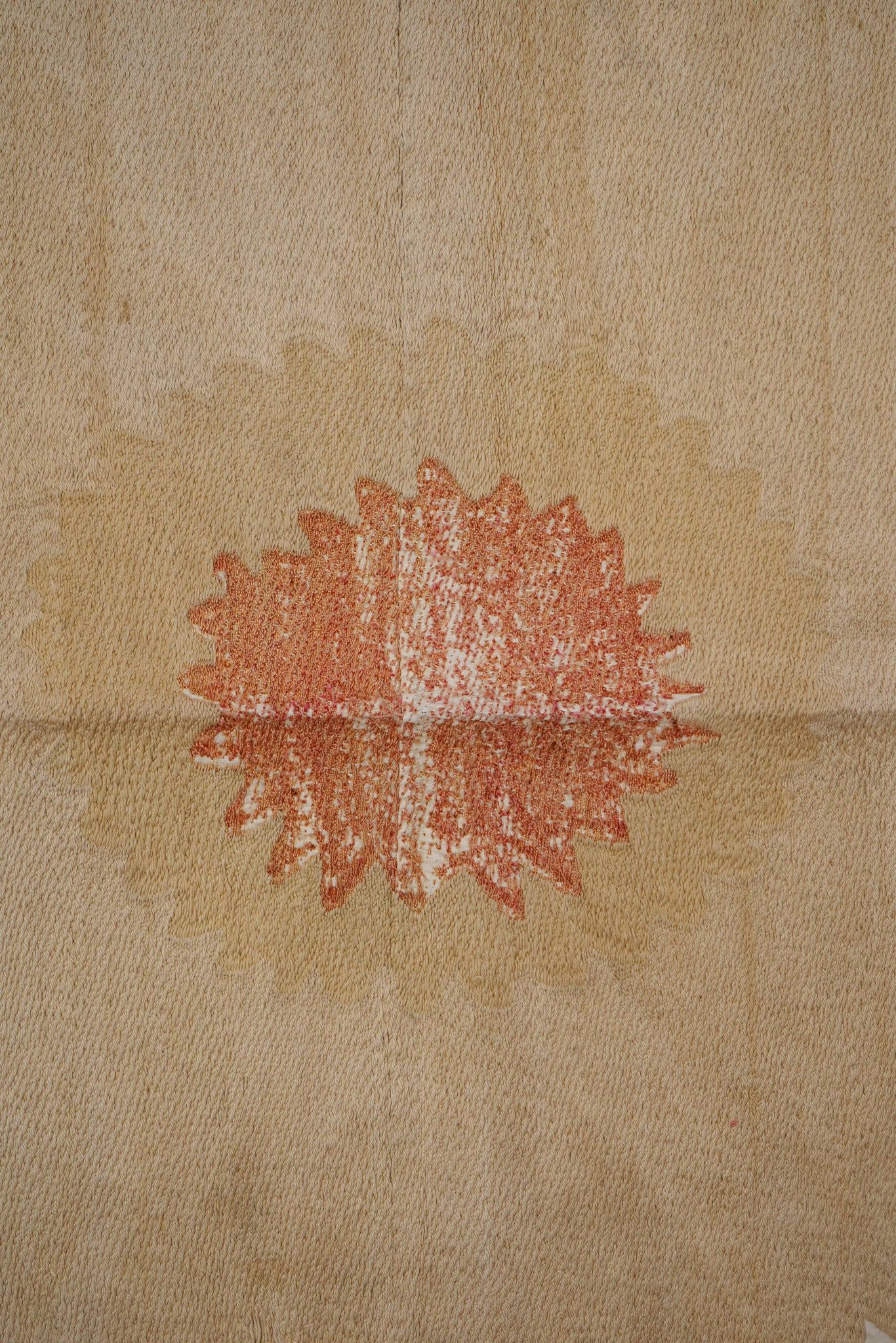 Vintage Turkish hand-knotted rug 141x146 cm
