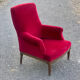 Red velvet English armchair
