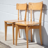 Pair of Luterma wooden chairs, light wood chair, bistro chair, extra chair, kitchen, countryside