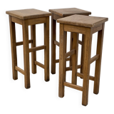 Set of 3 vintage 1960s brutalist bar stools