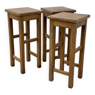 Ensemble de 3 tabourets de bar brutalists vintage 1960
