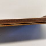 Plateau de service antique en bois d’acajou, verre et nacre