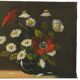 Flowers Still Life Painting Daisies Poppy Signed 47x38cm