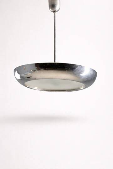 Chrome pendant light, Josef Hůrka, Czechoslovakia