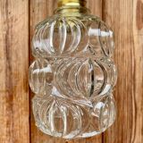 Suspension globe en verre structuré vintage