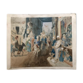 Orientalist watercolor drawing table