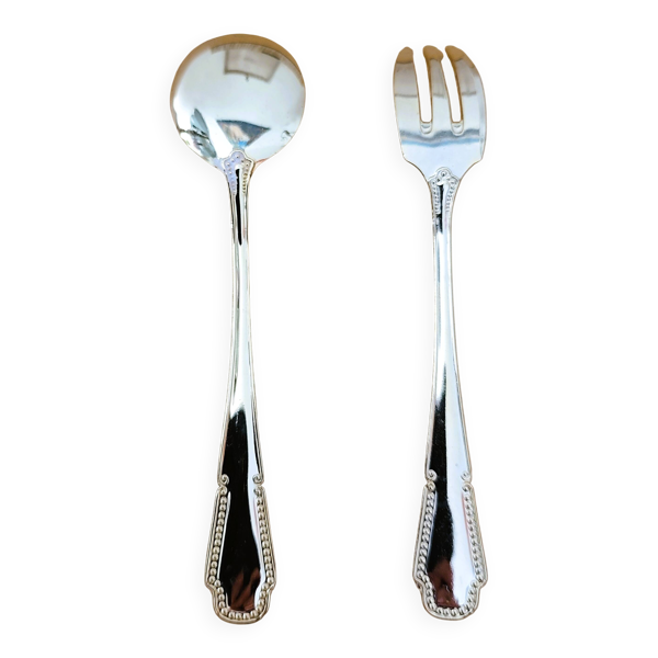 Fourchettes et cuillers à dessert dorées vintage