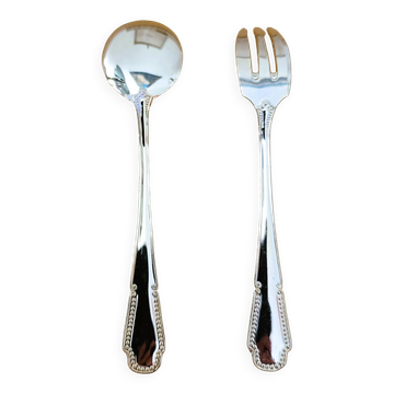 Fourchettes et cuillers à dessert dorées vintage