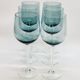 6 Large Wine or Water Balloon Glasses in Petrol Blue Color Blown Glass
