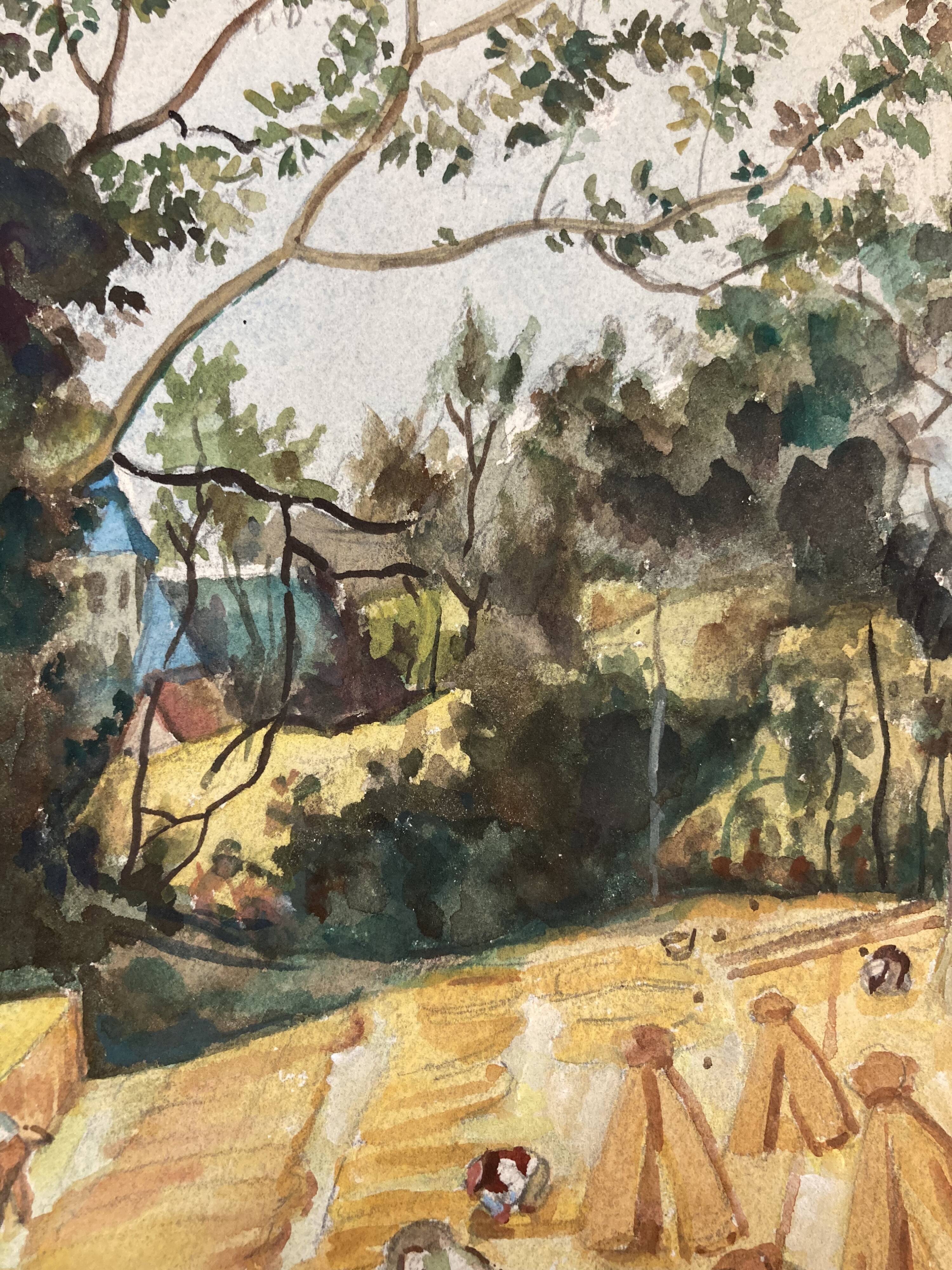 Vintage landscape watercolor