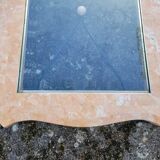 Pink marble and wrought iron coffee table