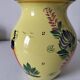 Quimper Henriot Vase – Rare mixed decoration (D.301 + monochrome) on a yellow background