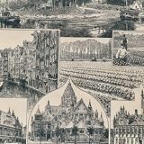 Lithograph and map of the Netherlands from 1922